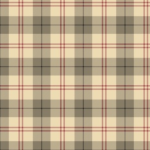 M. Beige plaid with red and gray stripes, earth tones tartan, london plaid