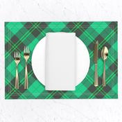 Diagonal emerald green plaid - shades of green tartan, tartan fabric, plaid fabric, christmas plaid fabric