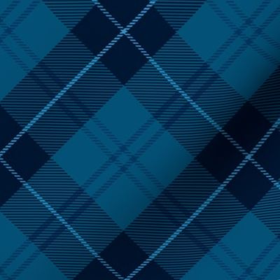 Dark blue plaid, minimal diagonal masculine tartan