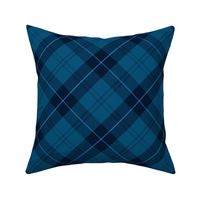 Dark blue plaid, minimal diagonal masculine tartan