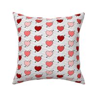 heart & stripes - multi red & pink - valentines - C23