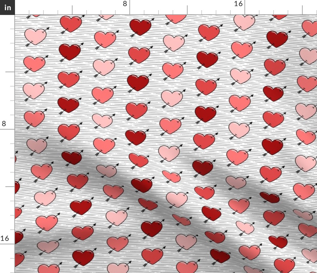heart & stripes - multi red & pink - valentines - C23