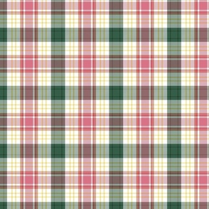 M. Christmas plaid, green, red and white tartan, tartan fabric, plaid fabric, christmas plaid fabric