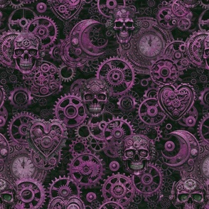 Rusty Elegance Steampunk Fusion Gothic Vibe Purple Pink Medium Scale