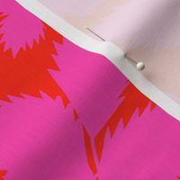 Retro Modern Red Prairie Roses On Hot Pink Wallpaper Cottagecore Indie Aesthetic Bold Bright Pattern