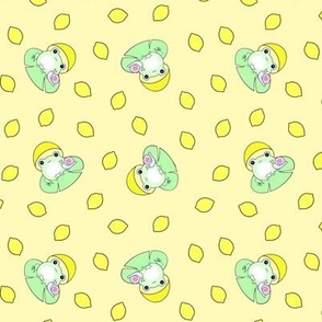 Cute frogs and lemons
