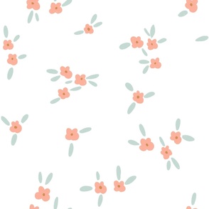 Ditsy Flowers - Pink - Large Scale
