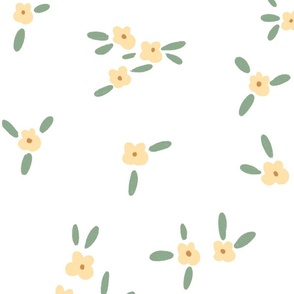 Ditsy Flowers - Yellow - Large Scale