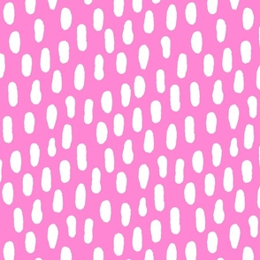 Small Paint strokes wallpaper - white on Princess Pink