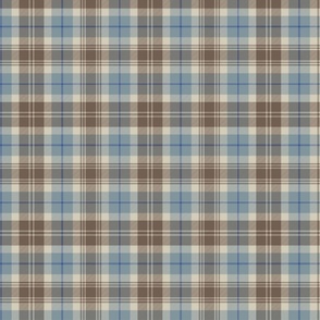 Cream with Beige and Blue French Provincial Tartan