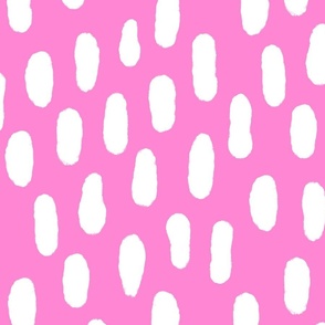 Medium Paint strokes wallpaper - white on Princess Pink