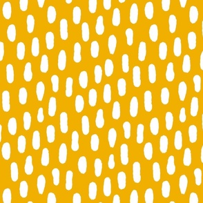 Small Paint strokes wallpaper - white on Mustard yellow