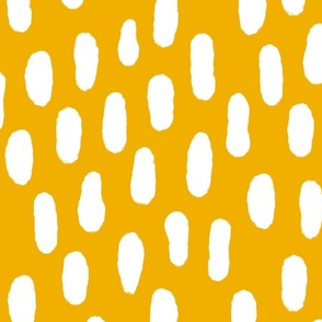 Medium Paint strokes wallpaper - white on Mustard yellow