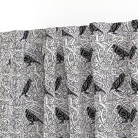 Bird Songs 22 - Duet in Black and White Damask