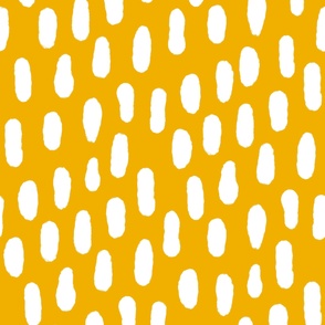 Large Paint strokes wallpaper - white on Mustard yellow