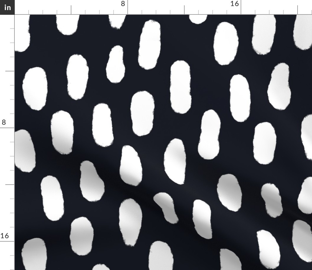 Medium Paint strokes wallpaper - white on Graphite (almost black)