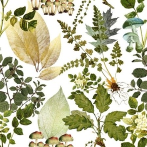 Cottagecore Magical Botanicals in Cream