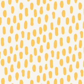 Small Paint strokes wallpaper - Samoan Sun yellow on Soft white