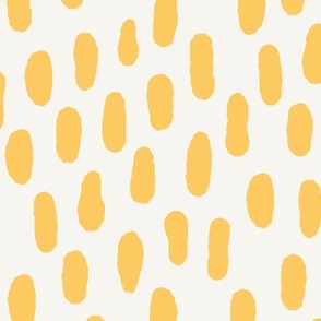 Medium Paint strokes wallpaper - Samoan Sun yellow on Soft white