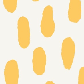 Large Paint strokes wallpaper - Samoan Sun yellow on Soft white