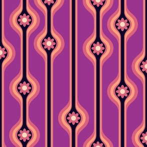 Lovely Daisy Stripes (24") - purple, orange, pink (ST2023LDS)