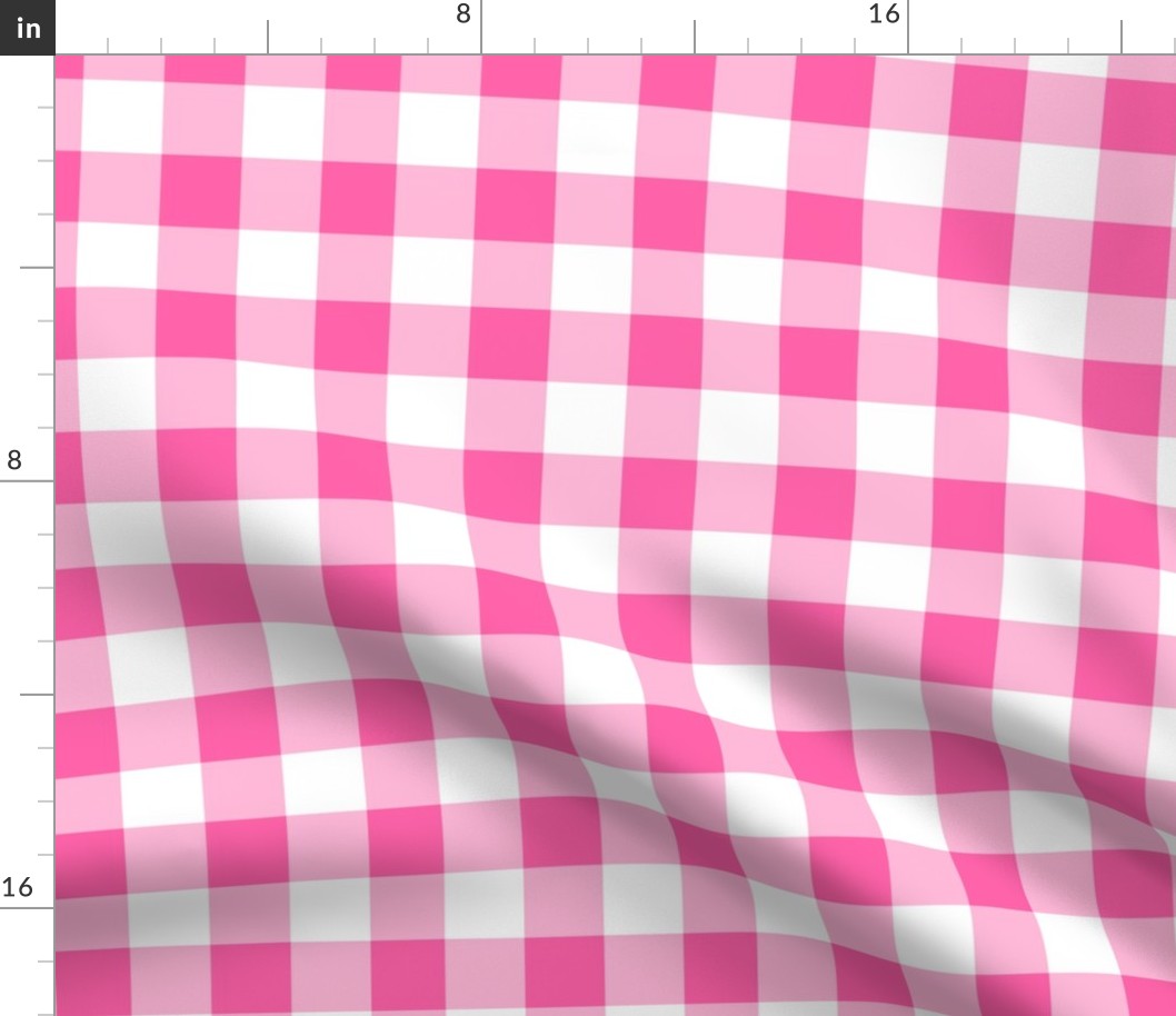 Bubble Gum Pink Gingham, Gingham Fabric, Nursery Fabric, Baby Fabric, Baby Quilt, Baby Apparel, Quilting, Check, Valentines Day, Valentine