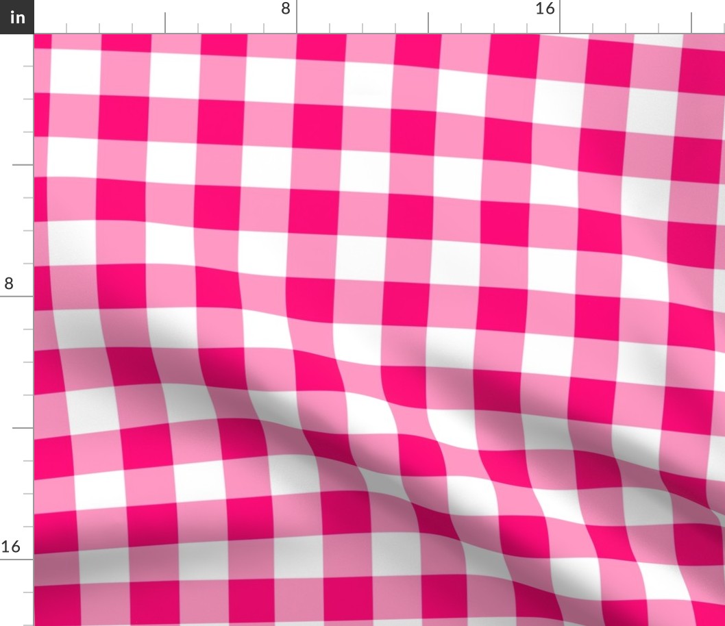 Watermelon Pink Gingham, Gingham Fabric, Nursery Fabric, Baby Fabric, Baby Quilt, Baby Apparel, Quilting, Check, Valentines Day, Valentine