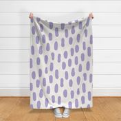 Large Paint strokes wallpaper - Digital lavender on Soft white