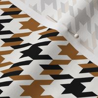 Houndstooth in Caramel Brown and Black - Traditional 