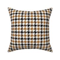 Houndstooth in Caramel Brown and Black - Traditional 