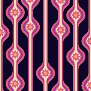 Lovely Daisy Stripes (24") - purple, orange, pink (ST2023LDS)