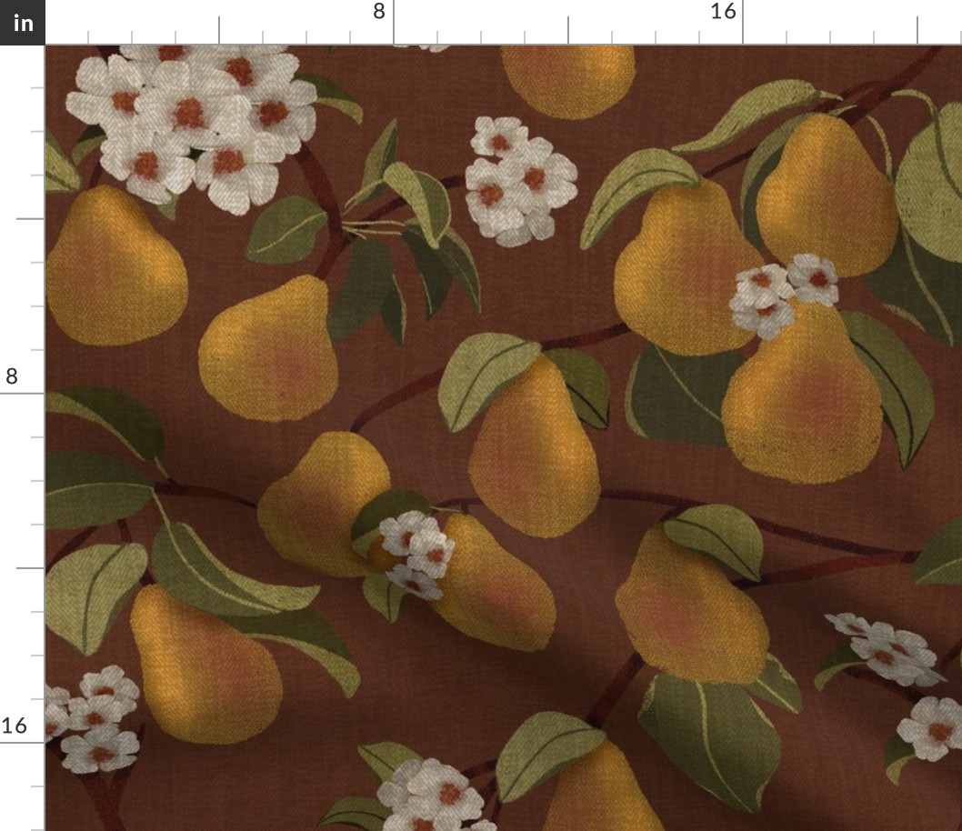 Blushing Pears and Blossoms