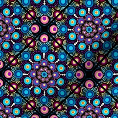 6” Starry Night Dot Mandala Diamond Tile Pattern - Small