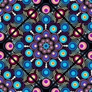 6” Starry Night Dot Mandala Diamond Tile Pattern - Small