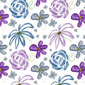 Flower Friends purple and blue