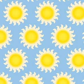 APRICITY Polka Dot Sun in Sunshine Yellow and Cloud Blue - SMALL Scale - Unblink Studio by Jackie Tahara