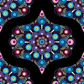6” Starry Night Dot Mandala Ogee Pattern - Small