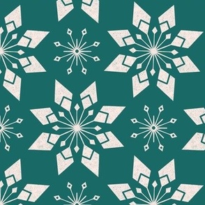Holiday Snowflake forest green