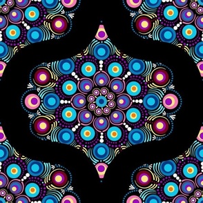12” Starry Night Dot Mandala Ogee Pattern - Medium