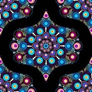 24” Starry Night Dot Mandala Ogee Pattern - Large
