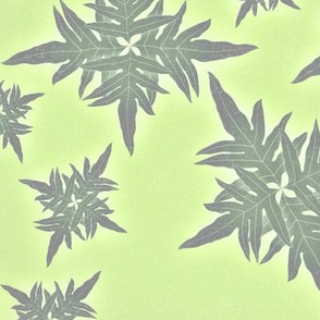 Hawaiian Quilt design light greens