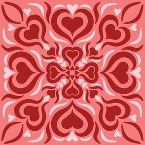 Valentine Hearts in Square Pattern by harmonyandpeace