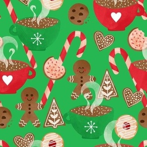 Christmas Cookies on Green