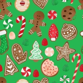 Christmas Cookies on green