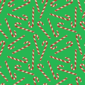 Candy Canes on green