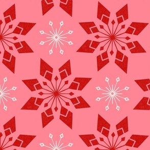 Holiday Snowflake Pink Red