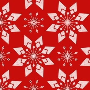 Holiday Snowflake Red Ivory