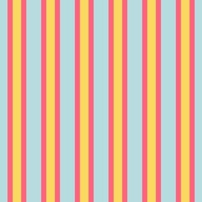 Outlined Stripes // medium print // Sweet Lemon & Pinkalicious Vertical Lines on Light Bubblegum