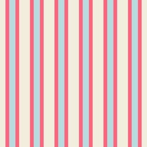 Outlined Stripes // medium print // Light Bubblegum & Pinkalicious Vertical Lines on Vanilla Cream