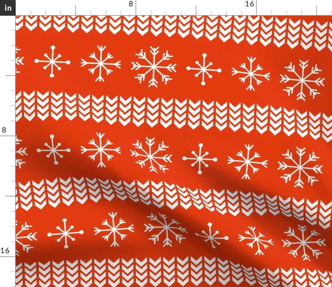 Snowflake Sweater Pattern - Red